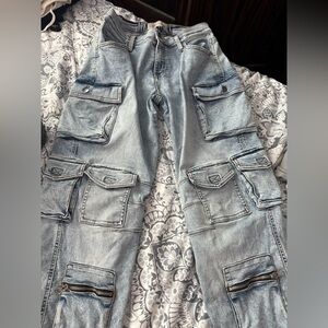 Men's Blue Cargo Jeans